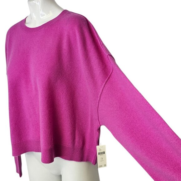 Anthropologie Pilcro The Alani 100% Cashmere Sweater, Cropped Crew-Neck, Pink,1X - Picture 7 of 9